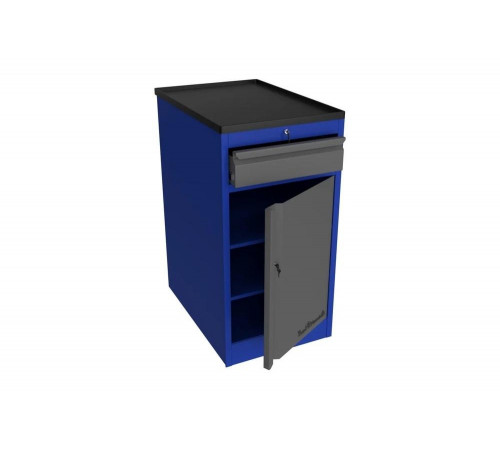Тумба Верстакофф PROFFI Т1 RAL5005 1 дверца RAL7024 и 1 выдвижной ящик RAL7024,центральный замок Тумба Верстакофф PROFFI Т1 RAL5005 1 дверца RAL7024 и 1 выдвижной ящик RAL7024,центральный замок
