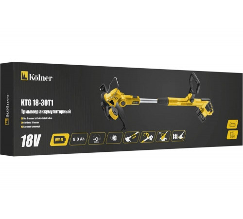 Триммер аккумулляторный Kolner 18V UNI-M Standard, 300 мм, KTG 18-30T1, 10000 об/мин 8060200011 Триммер аккумулляторный Kolner 18V UNI-M Standard, 300 мм, KTG 18-30T1, 10000 об/мин 8060200011