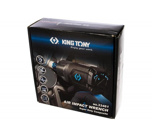 Гайковерт пневматический ударный 1/2", 1356 Нм KING TONY 33461-100 Гайковерт пневматический ударный 1/2", 1356 Нм KING TONY 33461-100