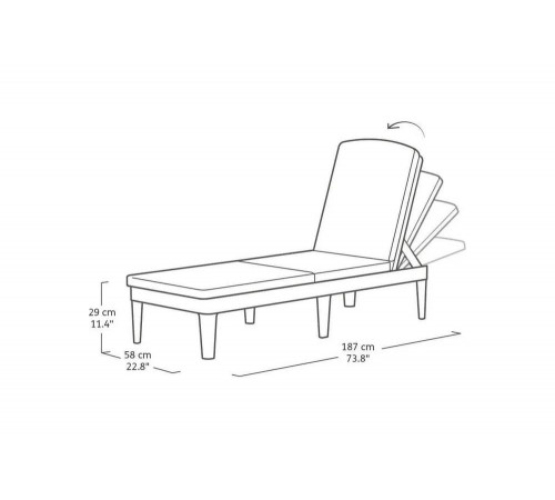 Шезлонг KETER Jaipur Sun lounger (with cushion) капучино 255884