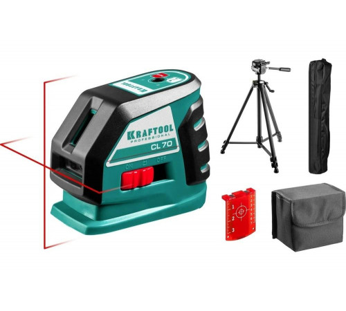 KRAFTOOL линейный лазерный нивелир со штативом CL70 3 34660-3 Professional KRAFTOOL линейный лазерный нивелир со штативом CL70 3 34660-3 Professional