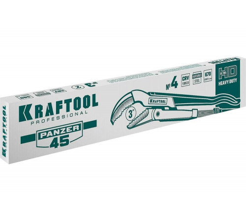 KRAFTOOL PANZER-45, №4, 3", 670 мм, Трубный ключ с изогнутыми губками (2735-30_z02) KRAFTOOL PANZER-45, №4, 3", 670 мм, Трубный ключ с изогнутыми губками (2735-30_z02)