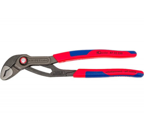Захватные клещи Knipex Cobra QuickSet, 50 мм (2"), 250 мм, 2К ручки, KN-8722250SB Захватные клещи Knipex Cobra QuickSet, 50 мм (2"), 250 мм, 2К ручки, KN-8722250SB