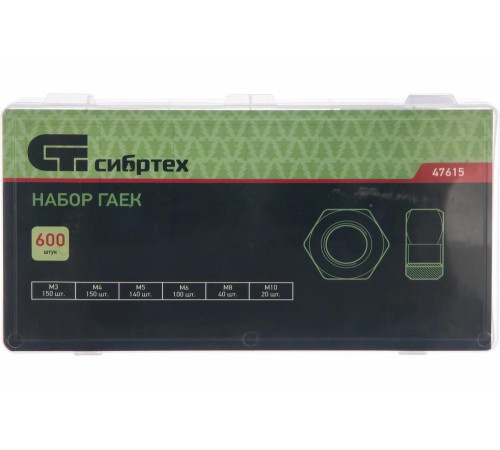 Комплект гаек СИБРТЕХ 47615 Комплект гаек СИБРТЕХ 47615