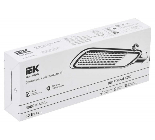Светильник IEK LED ДКУ 1012-50Ш 5000К, IP65, серый LDKU1-1012-050-5000-K03