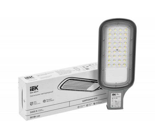 Светильник IEK LED ДКУ 1012-50Ш 5000К, IP65, серый LDKU1-1012-050-5000-K03