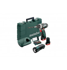 Аккумуляторный винтоверт Metabo PowerMaxx BS Basic + карманный фонарь TLA + 15 бит 600080930