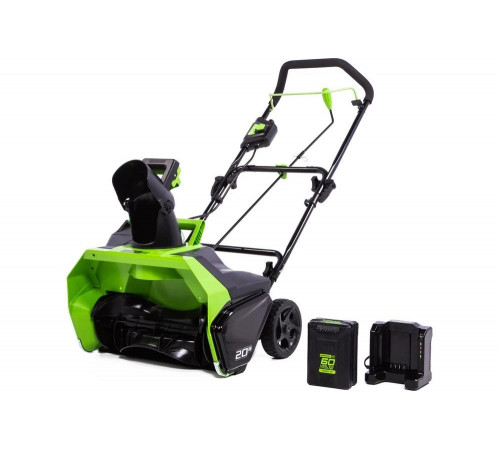 Аккумуляторный бесщеточный снегоуборщик GreenWorks GD60ST 60V, АКБ 6Ач и ЗУ 2602407UF Аккумуляторный бесщеточный снегоуборщик GreenWorks GD60ST 60V, АКБ 6Ач и ЗУ 2602407UF
