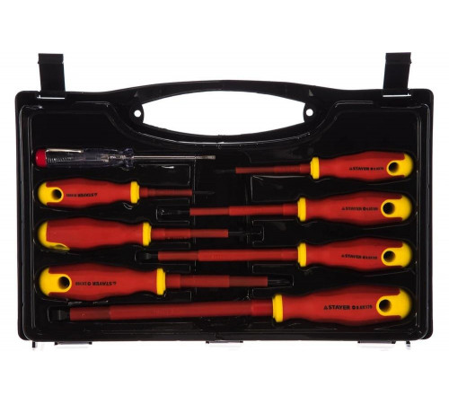 STAYER 8 шт., набор отверток диэлектрических 25145-H8_z01 Professional STAYER 8 шт., набор отверток диэлектрических 25145-H8_z01 Professional