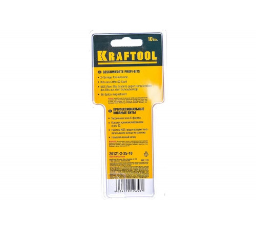 KRAFTOOL PH2, 10 шт., 25 мм, кованые профессиональные биты X-DRIVE 26121-2-25-10 KRAFTOOL PH2, 10 шт., 25 мм, кованые профессиональные биты X-DRIVE 26121-2-25-10