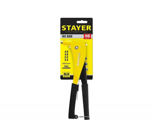 STAYER заклепки 2,4-4,8 мм - алюминий и сталь, литой корпус, заклепочник 3104_z01 Professional