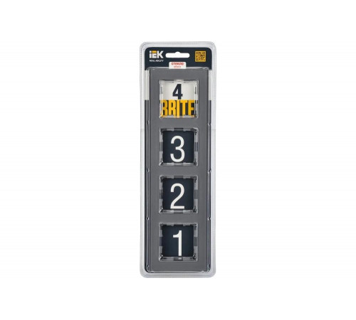 4-местная рамка IEK Brite ру-4-2-брсе стекло серый BR-M42-G-K03 4-местная рамка IEK Brite ру-4-2-брсе стекло серый BR-M42-G-K03
