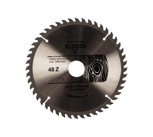 Диск пильный по дереву (200х32/30 мм; 2.2 мм; 48Z) Elitech 1820.055300 Диск пильный по дереву (200х32/30 мм; 2.2 мм; 48Z) Elitech 1820.055300