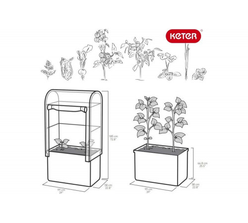 Кашпо-грядка для растений Keter Maple green house коричневый 249295 Кашпо-грядка для растений Keter Maple green house коричневый 249295