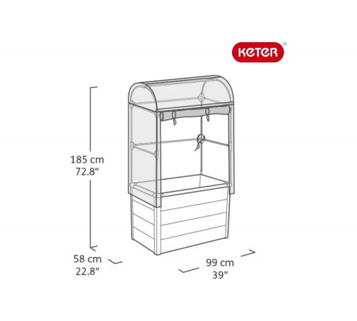 Кашпо-грядка для растений Keter Maple green house коричневый 249295 Кашпо-грядка для растений Keter Maple green house коричневый 249295