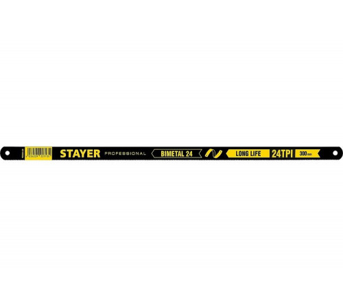 STAYER 24 TPI, 300 мм, 100 шт., полотно для ножовки по металлу Bimetal-24 15932-24 Professional STAYER 24 TPI, 300 мм, 100 шт., полотно для ножовки по металлу Bimetal-24 15932-24 Professional