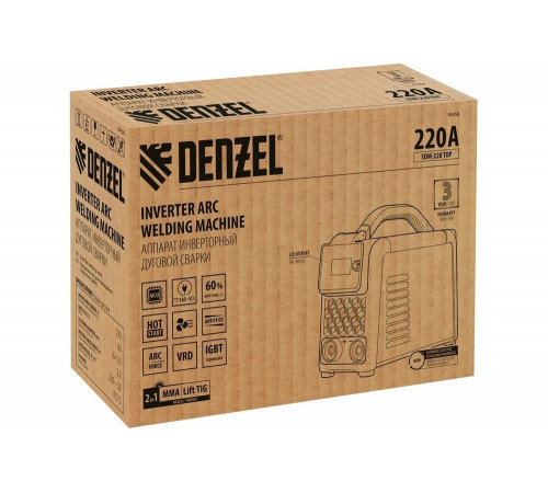 Инверторный сварочный аппарат дуговой сварки Denzel sdm-220 top Инверторный сварочный аппарат дуговой сварки Denzel sdm-220 top