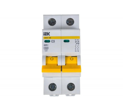 Продукт: Автомат IEK ВА47-29 2п, C, 3А, 4.5кА

Уникальный meta h1: IEK ВА47-29: надежный автомат для защиты электрических цепей