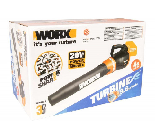 Аккумуляторная воздуходувка WORX TURBINE 20 В WG546E.9 Аккумуляторная воздуходувка WORX TURBINE 20 В WG546E.9