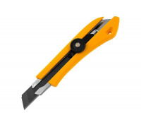 Нож Denzel 18 мм, сменное лезвие, SK4, металлическая направляющая, винтовой фиксатор 78943