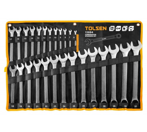 Набор комбинированных ключей TOLSEN 6-32 мм, 26 предметов TT15884