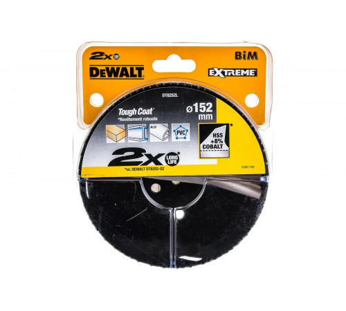 Коронка биметаллическая COBALT 8% M42 (152х46 мм) DEWALT DT8252L