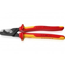 Кабелерез Knipex StepCut XL VDE ступенчатый рез, Ø 23 мм, 225 мм, хром, 2-комп диэлектрические ручки KN-9518225