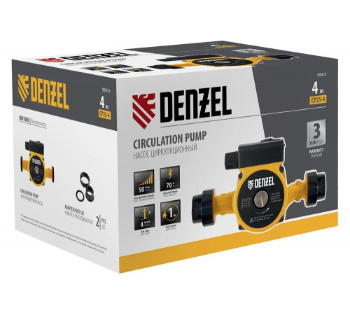 Циркуляционный насос Denzel cp25-4, напор 4 м, 50 л/мин, 1 м кабель, монт. длина 180 мм 99410 Циркуляционный насос Denzel cp25-4, напор 4 м, 50 л/мин, 1 м кабель, монт. длина 180 мм 99410
