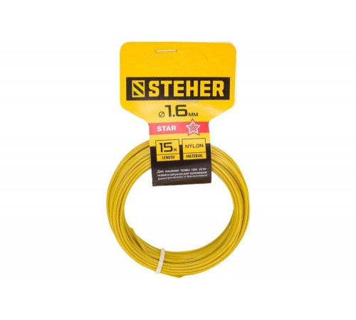 STEHER  ЗВЕЗДА, 1.6 мм, 15 м, леска для триммера (75010-1.6)