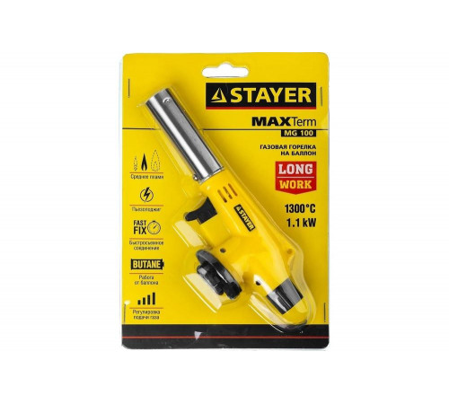 STAYER 1300°C, пьезоподжиг, газовая горелка Maxterm 55584