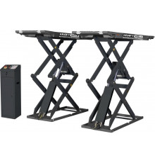 Ножничный короткий напольный подъёмник KraftWell г/п 3500 кг., цвет серый, клиренс 105 мм KRW350SF/220