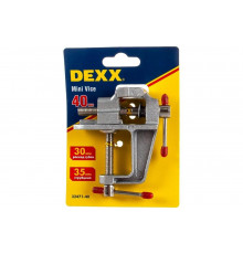 Настольные мини тиски с винтовым зажимом DEXX 40 мм 32471-40