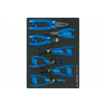 Набор съемников стопорных колец, пассатижей и бокорезов KING TONY ложемент, 7 предметов 9-40207GPV2