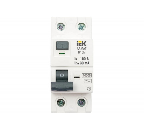 Выключатель дифференциального тока IEK ARMAT R10N 2P 100А 30мА тип AC AR-R10N-2-100C030 Выключатель дифференциального тока IEK ARMAT R10N 2P 100А 30мА тип AC AR-R10N-2-100C030