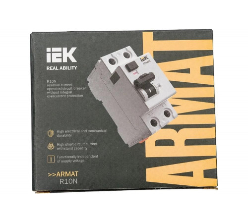 Выключатель дифференциального тока IEK ARMAT R10N 2P 100А 30мА тип AC AR-R10N-2-100C030 Выключатель дифференциального тока IEK ARMAT R10N 2P 100А 30мА тип AC AR-R10N-2-100C030