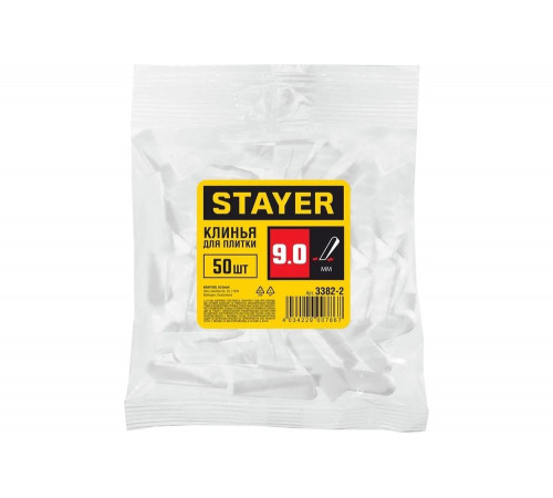 Клинья для кафеля (50 шт; 37х7х9 мм) Stayer 3382-2 Клинья для кафеля (50 шт; 37х7х9 мм) Stayer 3382-2