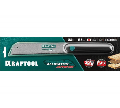KRAFTOOL 22 TPI, 185 мм, ножовка по дереву для сверхточных работ Alligator Japan 22 1-15194-18-22 KRAFTOOL 22 TPI, 185 мм, ножовка по дереву для сверхточных работ Alligator Japan 22 1-15194-18-22