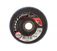 Круг лепестковый торцевой синий (125х22,2 мм; Р80) АТАКА 993490