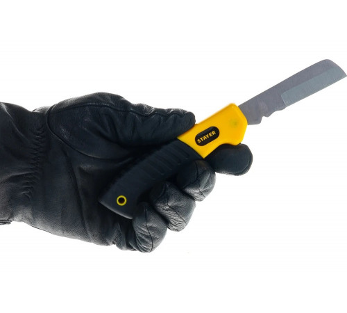 STAYER складной, прямое лезвие, нож монтерский SK-R 45408 Professional STAYER складной, прямое лезвие, нож монтерский SK-R 45408 Professional