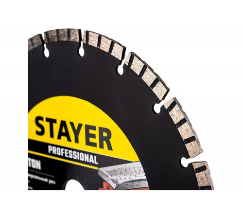 STAYER Ø 230Х22.2 мм, алмазный, турбо-сегментный, диск отрезной CONCRETE 3660-230_z02 Professional