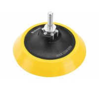 Тарелка опорная для дрели и УШМ с липучкой 115 мм, мягкая, с адаптером c М14 на d8 мм Denzel 76247