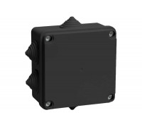 Распаячная коробка IEK км41234 100x100x50мм ip55 6 вв. черная UKO11-100-100-050-K02-55