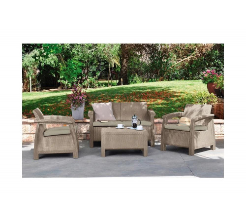 Комплект мебели Keter Corfu set капучино 227640