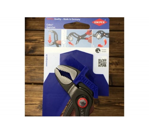 Переставные клещи KNIPEX COBRA QuickSet с фиксатором, быстрая установка, L-250 мм KN-8721250SB