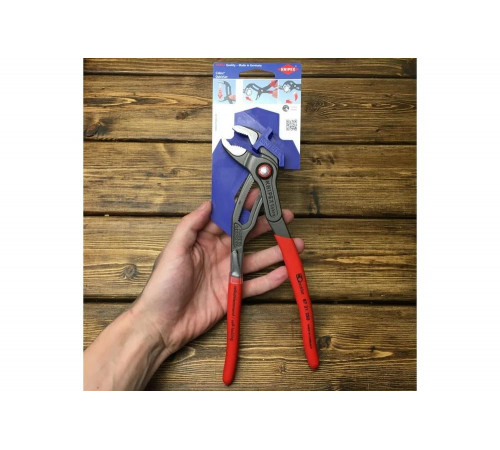 Переставные клещи KNIPEX COBRA QuickSet с фиксатором, быстрая установка, L-250 мм KN-8721250SB