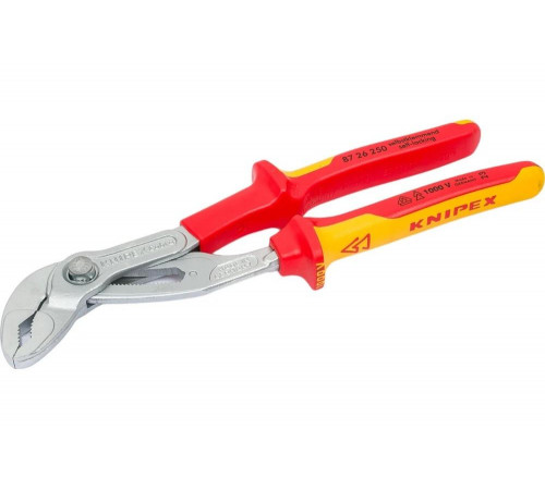 Переставные клещи Knipex Cobra, VDE, 50 мм (2"), 250 мм, хром, 2К ручки, KN-8726250SB Переставные клещи Knipex Cobra, VDE, 50 мм (2"), 250 мм, хром, 2К ручки, KN-8726250SB