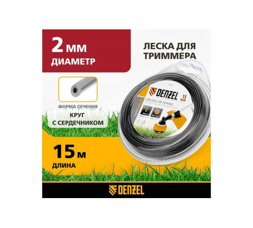 Леска двухкомпонентная EXTRA CORD (15 м; круг; 2 мм) для триммера DENZEL 96127