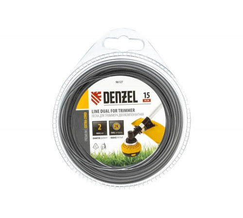 Леска двухкомпонентная EXTRA CORD (15 м; круг; 2 мм) для триммера DENZEL 96127