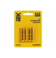 Щелочная батарейка IEK alkaline lr03/aaa (4шт/блистер) ABT-LR03-OP-L04