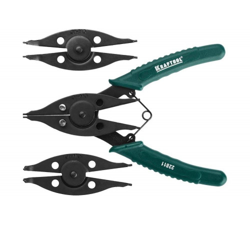 KRAFTOOL 180 мм, 3 насадки, съемник стопорных колец 12-в-1 22811 KRAFTOOL 180 мм, 3 насадки, съемник стопорных колец 12-в-1 22811